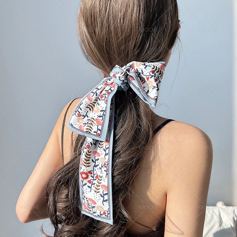 Jual Kroche - Scarf Leher Rambut Silk Mini Syal Sutra | Shopee Indonesia