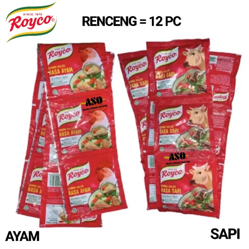 Jual Royco penyedap kaldu rasa ayam sapi renceng 12 sachet | Shopee ...