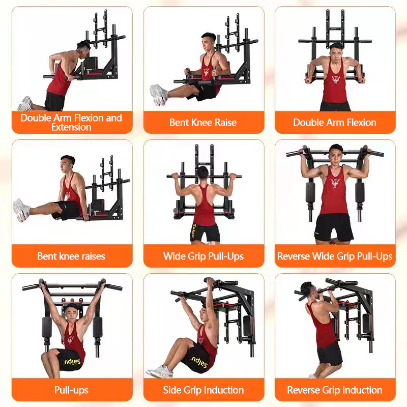 Jual Pull Up Bar Wall Chin Up Multifunctional Wall Mounted Pull Up Bar ...