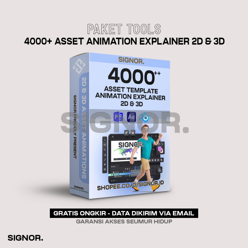 Jual Paket 4000 Aseet 2d And 3d Untuk Video Animasi Explainer Buat Video Semudah Membuat 