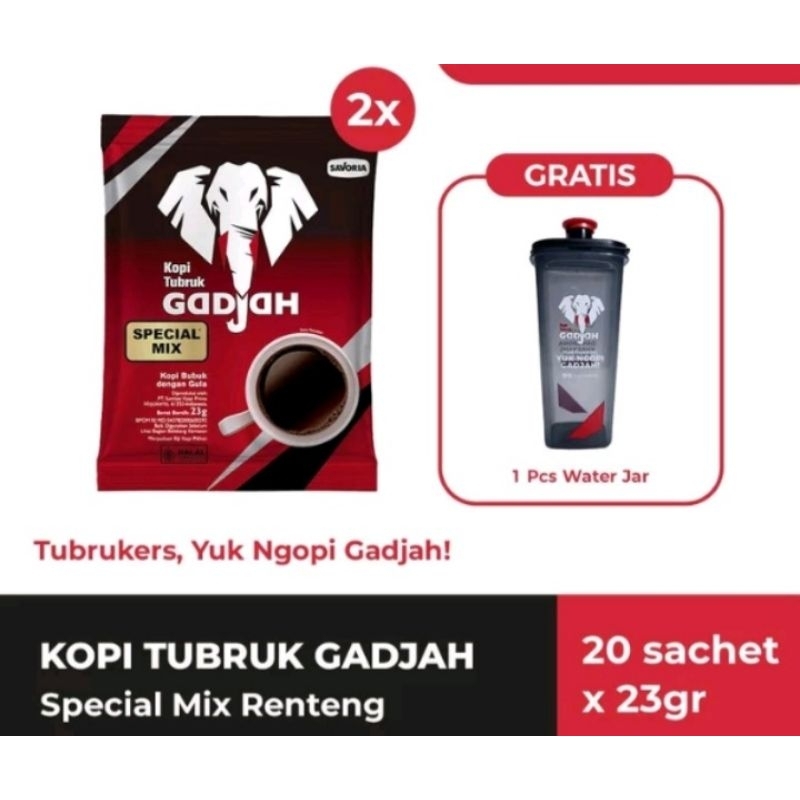 Jual kopi tubruk gajah sachet kopi tubruk gadjah botol minum gift kopi
