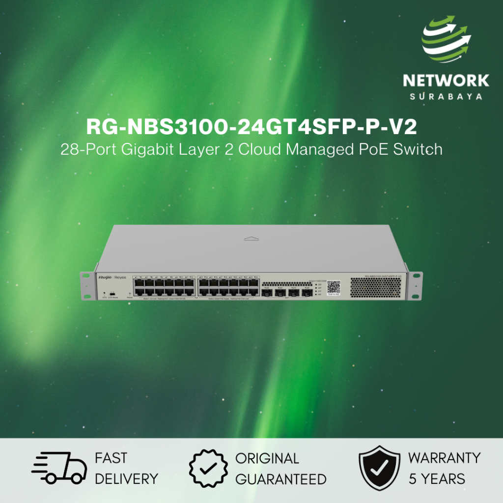 Jual RUIJIE REYEE RG-NBS3100-24GT4SFP-P V2 24*PORT POE CLOUD MANAGE ...