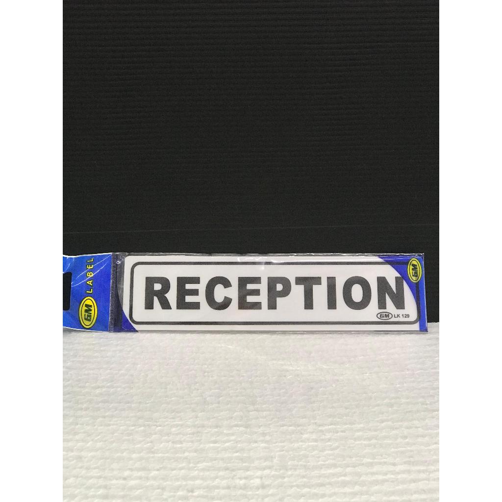 Jual Label Sign GM Tulisan Reception Ukuran 20x5 Cm | Shopee Indonesia