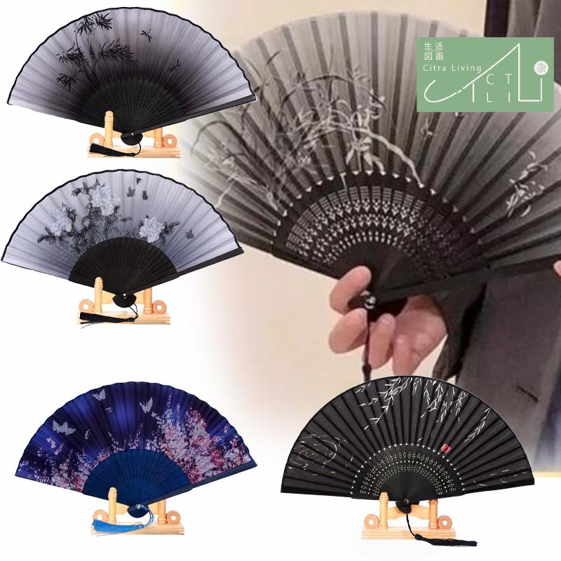 Jual Kipas Tangan Jepang Ancient Style Folding Fan Souvenir Gaya China Model Lipat Bahan 4410