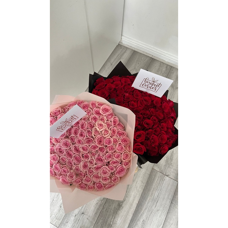Jual Hundred Jumbhooh roses bouquets bucket buket bunga segar instant ...