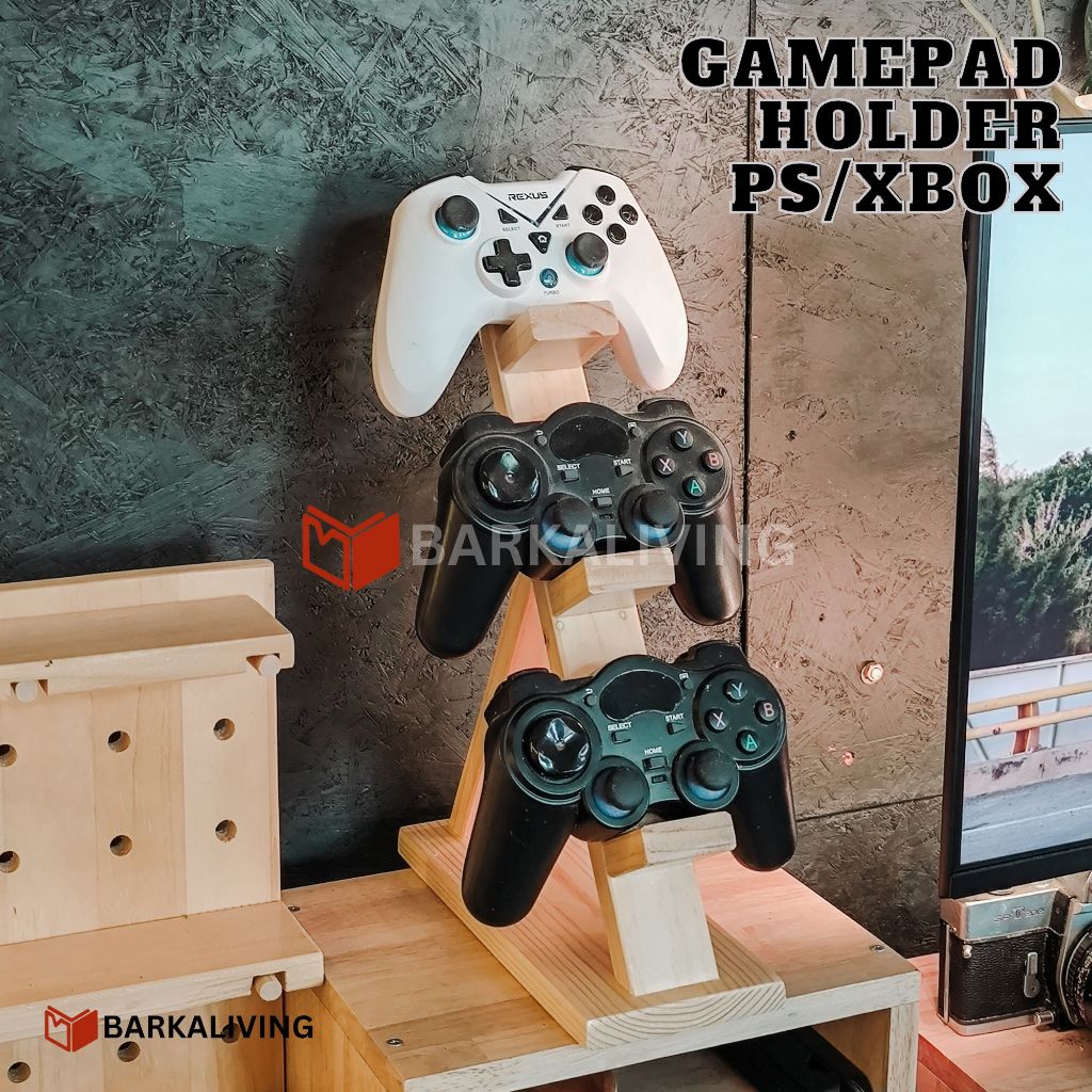 Jual Stand Stick PS XBox Gamepad Controller Holder Kayu Headphone ...