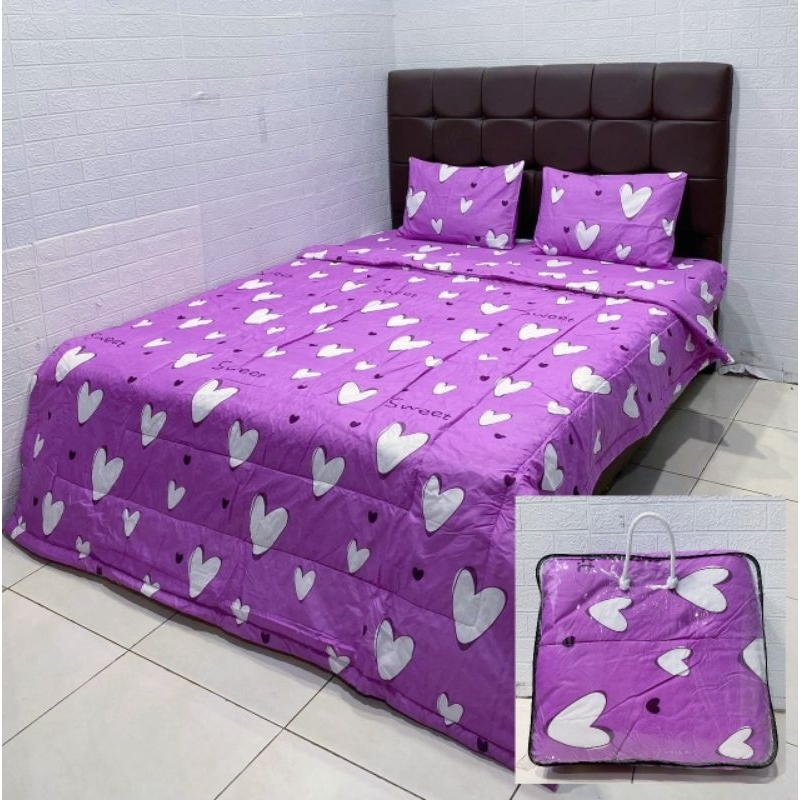 Jual BEDCOVER 1 SET /BEDCOVER+SPREI Motif Kotak-Kotak Aeshtetic ...