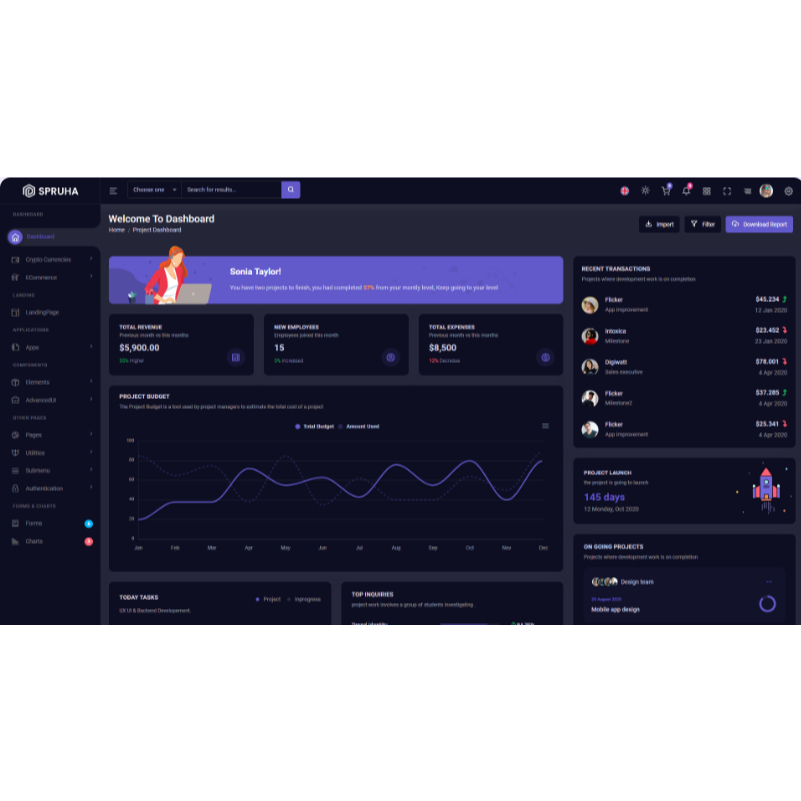 Jual Bootstrap 5 - Spruha v10.0 Premium Admin Dashboard HTML Template ...