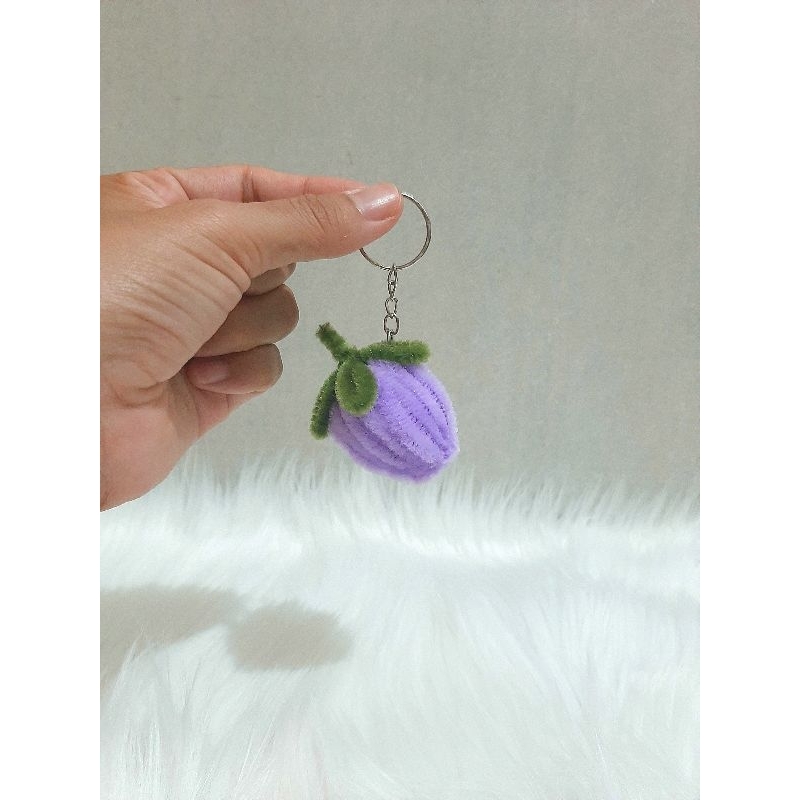 Jual Gantungan Kunci Strawberry || Gantungan kunci dari kawat bulu