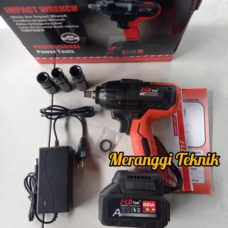 Jual Mesin Impact wrench JLd 650 nm 88 vf cordless brushless 1 baterai