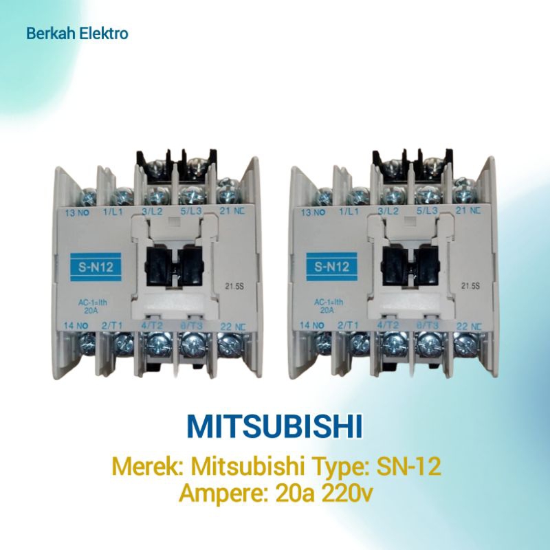 Jual Kontaktor/Contaktor Mitsubishi S-N12 20a 220v | Shopee Indonesia