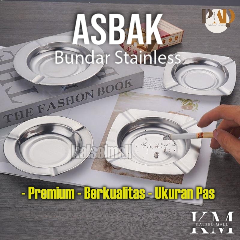 Jual Asbak Rokok Stainless Premium Bentuk Bulat dan Kotak Tatakan ...