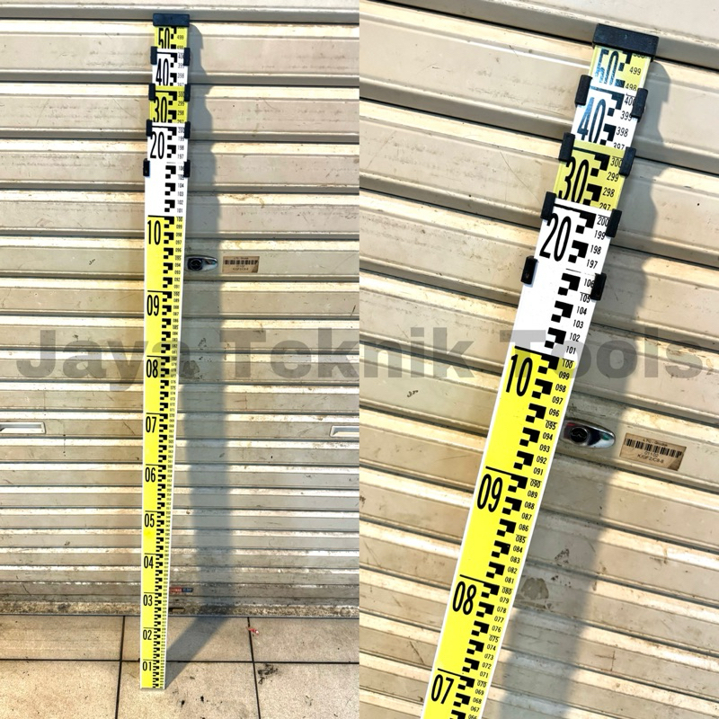 Jual Rambu Bak Ukur 5 meter Aluminium Box Level Staff Mistar Kedalaman ...