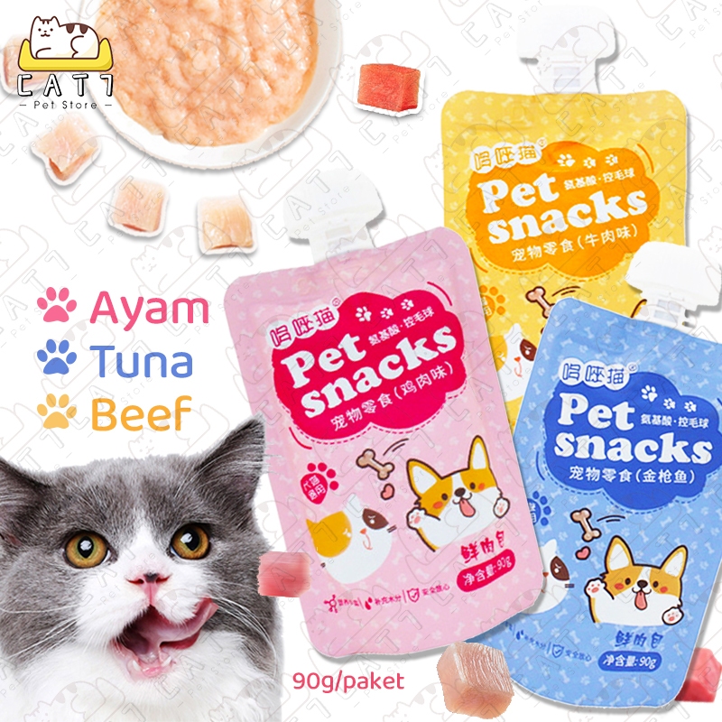 Jual Cemilan Kucing Snack Kucing 90g Makanan Basah Kucing | Shopee ...