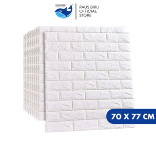 Paus Biru - Wallpaper Dinding Ukuran Besar 70x77cm 3D Foam Bata Classic Walpaper Sticker