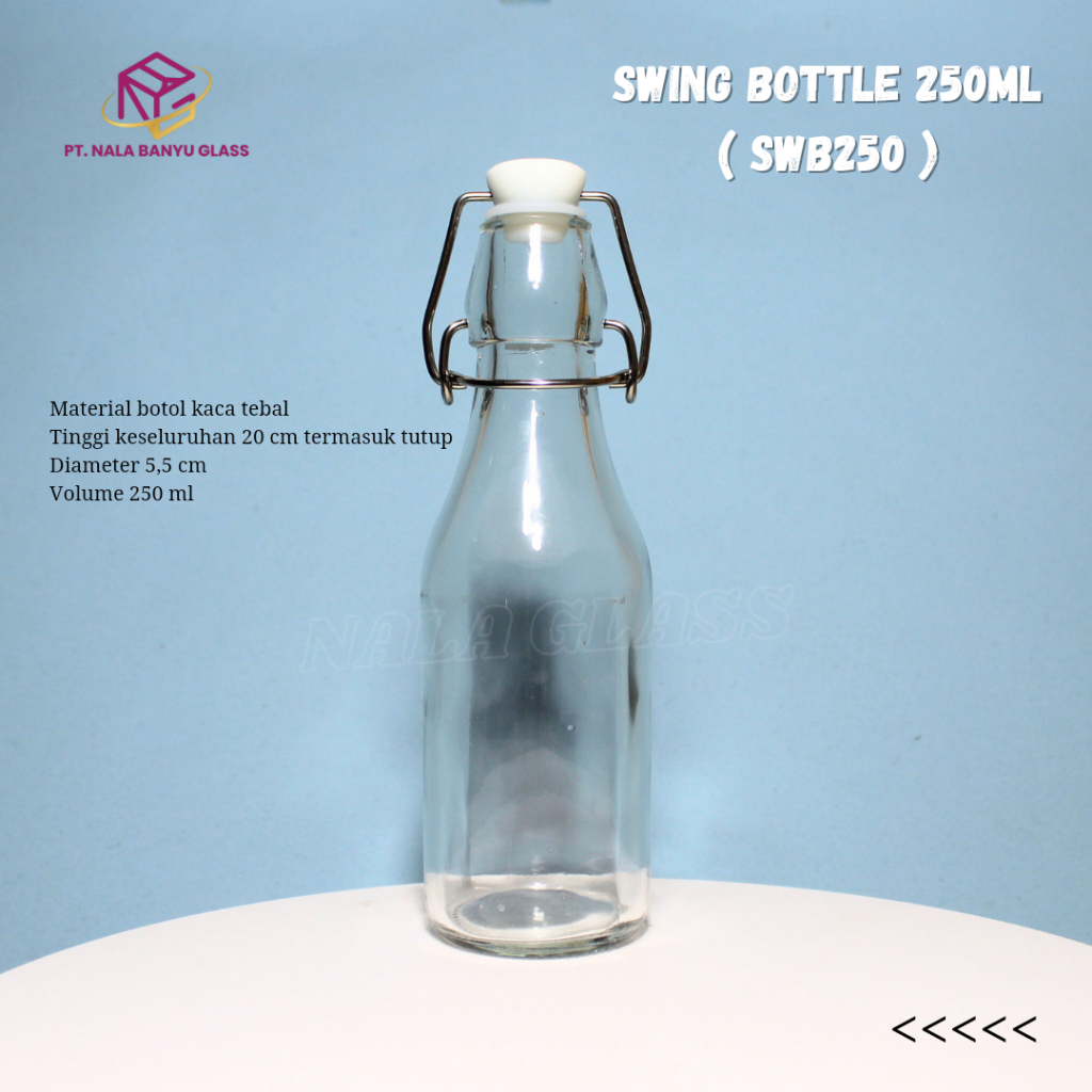 Jual SWB250 bormioli rocco botol kaca swing 250ml/botol kaca klip ...