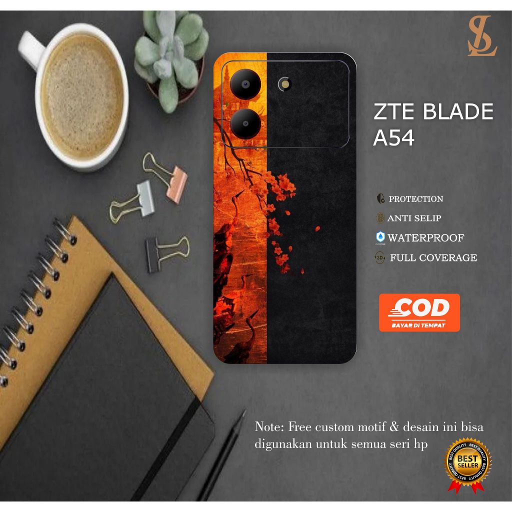 Jual COD GARSKIN HANDPHONE ZTE BLADE A54 FREE CUSTOM MOTIF (ISI 2PCS ...