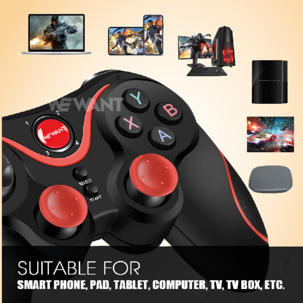 Jual WEWANT Gamepad Android X3 Joystick Bluetooth Wireless IOS Windows ...