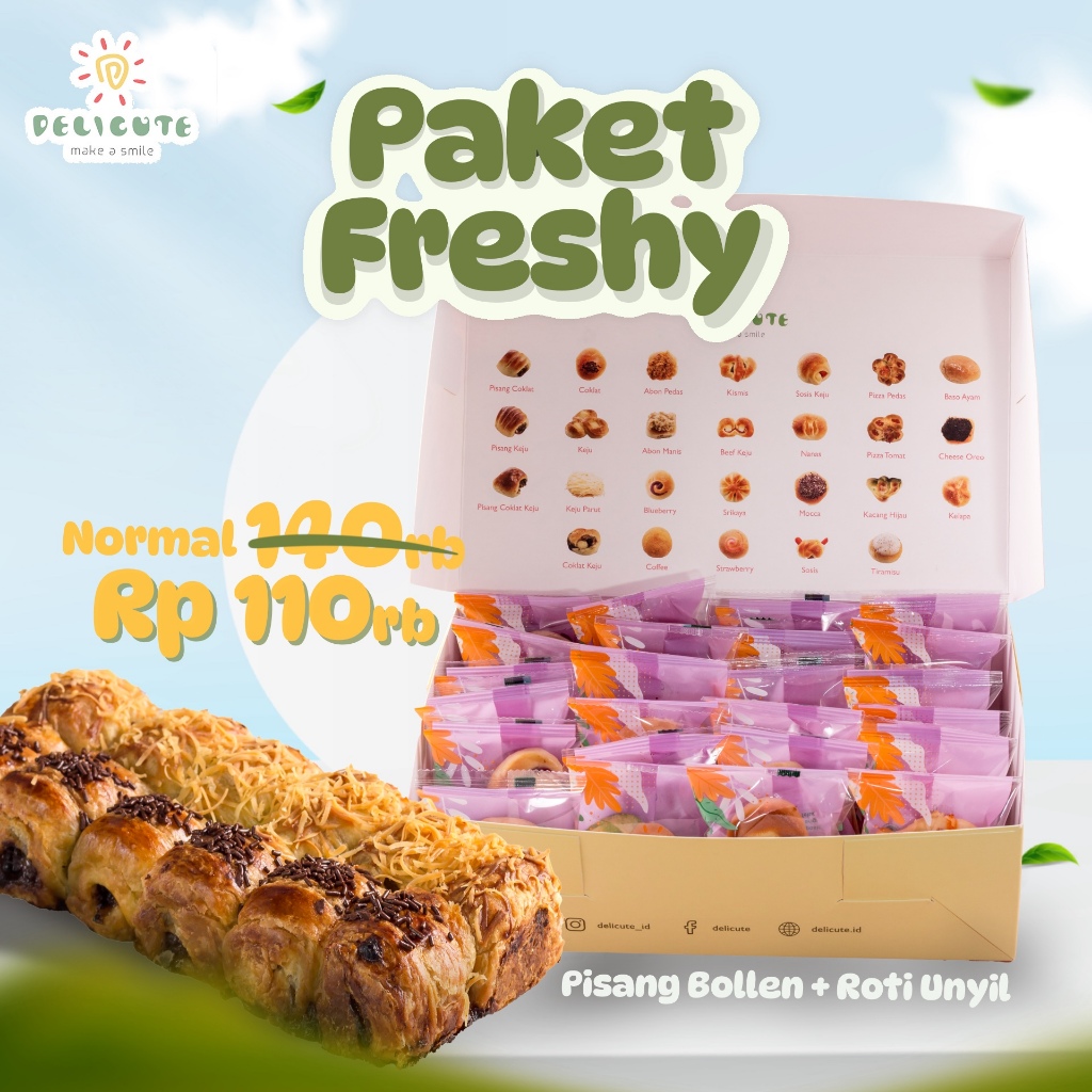 Jual PAKET FRESHY - BUNDLING PISANG BOLLEN + ROTI UNYIL (MIX RASA ...