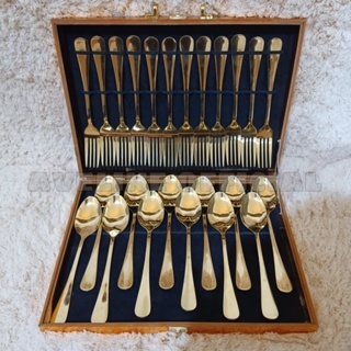 Nexxio Hampers Sendok Sultan Set / Sendok Set Gold / Royal Cutlery Set / Peralatan Masak Set With Rak/Set Hampers Premium / Hadiah Pernikahan /Gift Birthday Premium/Souvenir Pernikahan/Hampers Lebaran