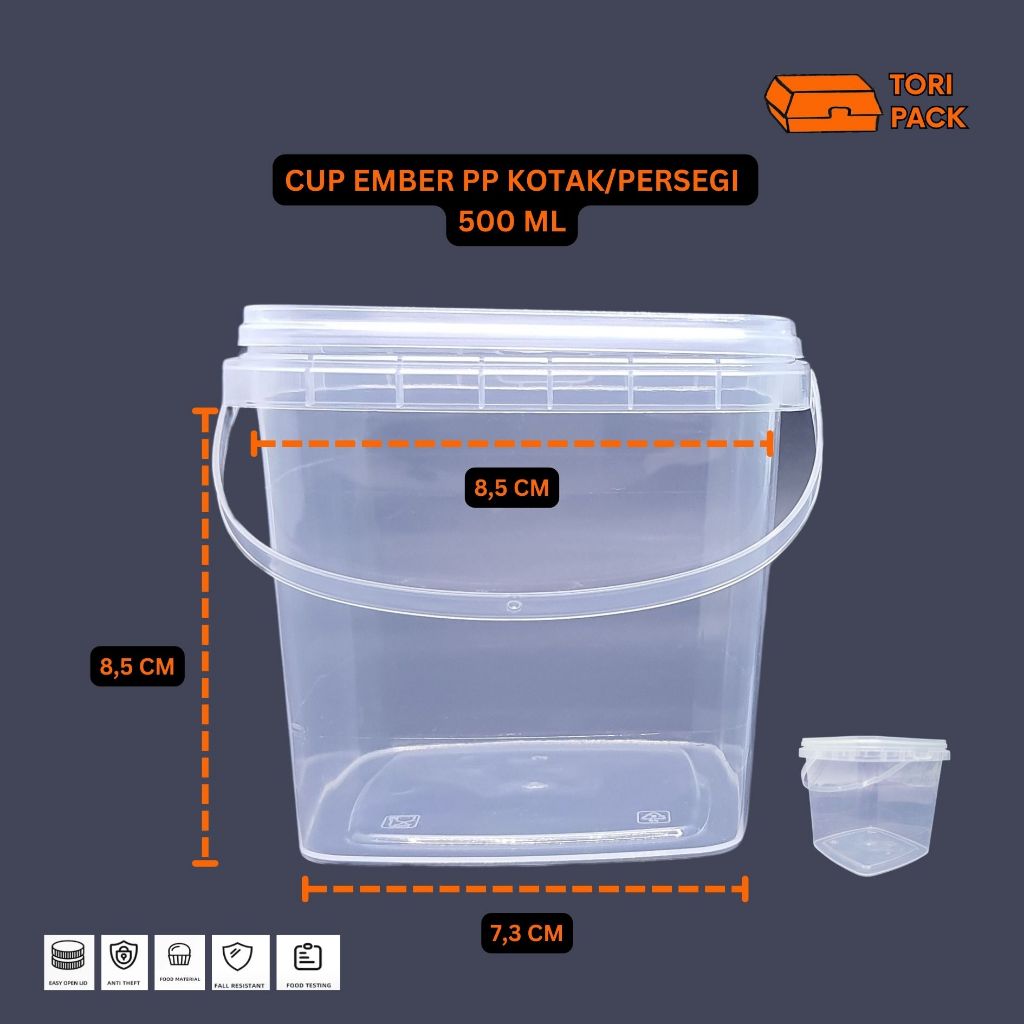 Jual Cup Ember PP Persegi/Kotak 500 ml Grosir | Shopee Indonesia
