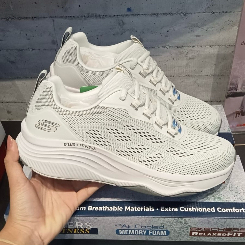 Jual SKECHERS D'LUX FITNESS NEW AFFINITY MEN'S - OFF WHITE/GRAY
