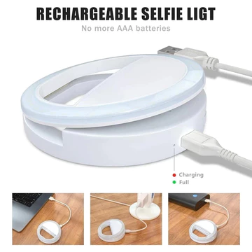 Lampu Selfie LED HP Smartphone Mini Ring Ringlight Spotlight Flash Lamp