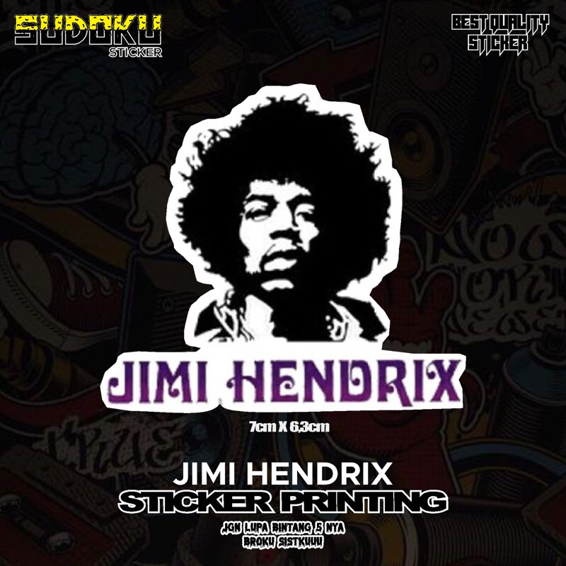 Jual STICKER STIKER PRINTING JIMI HENDRIX PENYANYI VOKAL VIRAL | Shopee ...