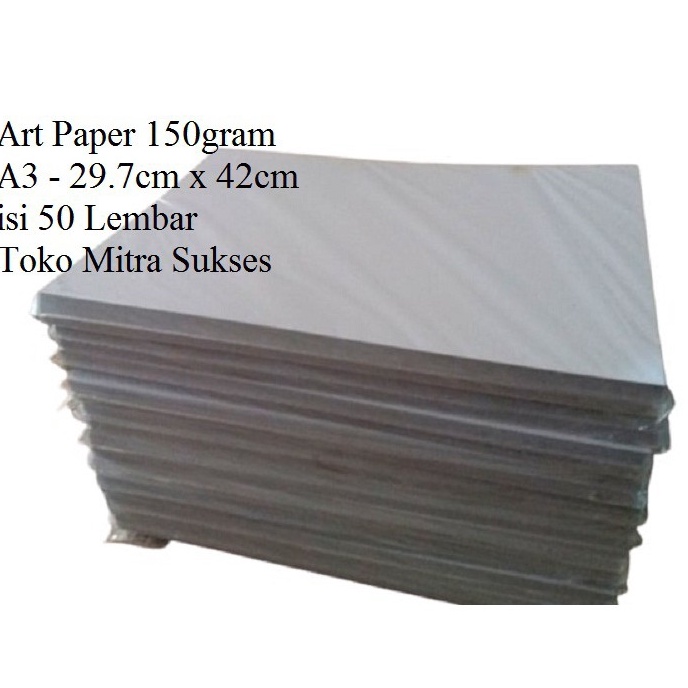 Jual Hadir Terupdate 5 Lembar Kertas Art Paper 15gram A3 297cm x 42cm ...