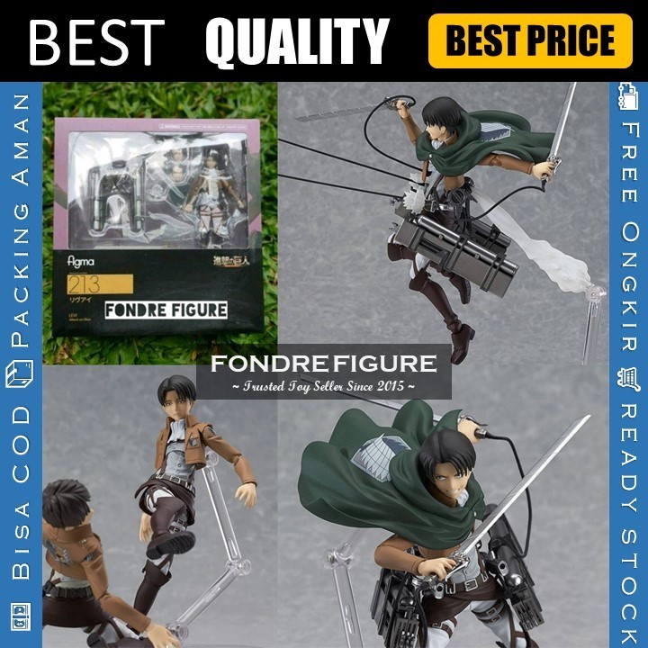 Jual FIGMA 213 LEVI ATTACK ON TITAN AOT MAX FACTORY ACTION FIGURE KWS ...