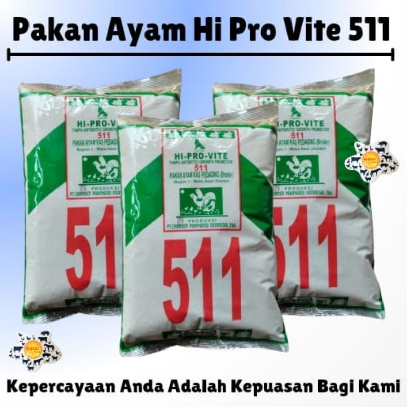 Jual CP511 PAKAN AYAM HI PRO VITE 511 POKPHAND 1KG | Shopee Indonesia