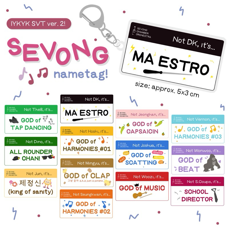 Jual Sevong Nametag - Keychain / Sticker Sheet | Shopee Indonesia