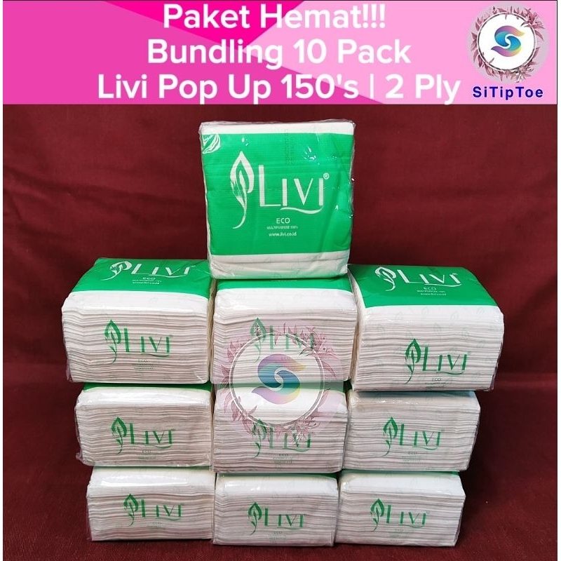 Jual [Promo Bundling 10 Pack] Tisu Tissue Livi Multipurpose Pop Up