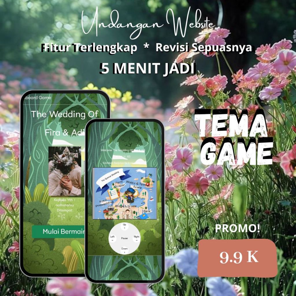 Undangan Digital Website Web Pernikahan Cantik, Menarik, & Unik [ Tema Game ]