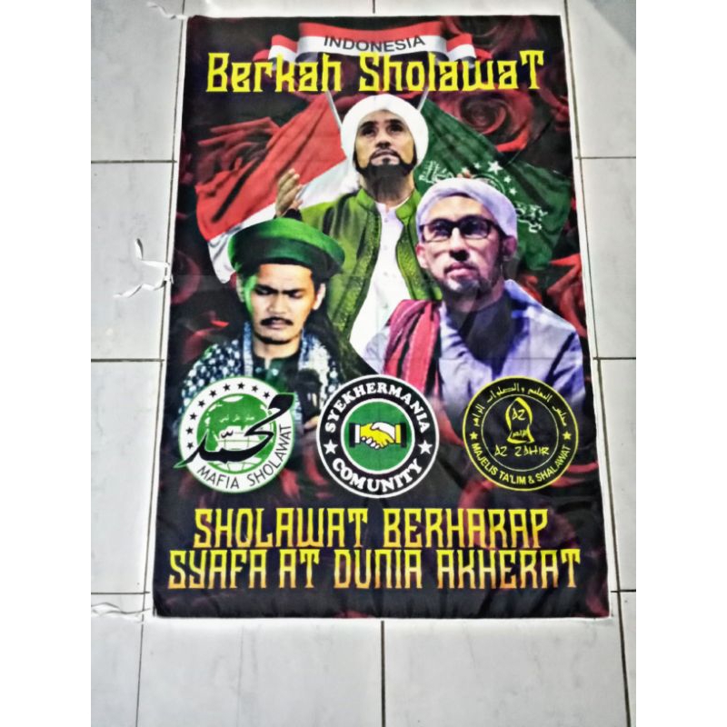 Jual Bendera Sholawat Murah Set Lengkap Random || Joran Tegek Tongkat ...