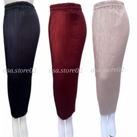 Rok Plisket Satin Premium Rok Plisket Polos Rok Span