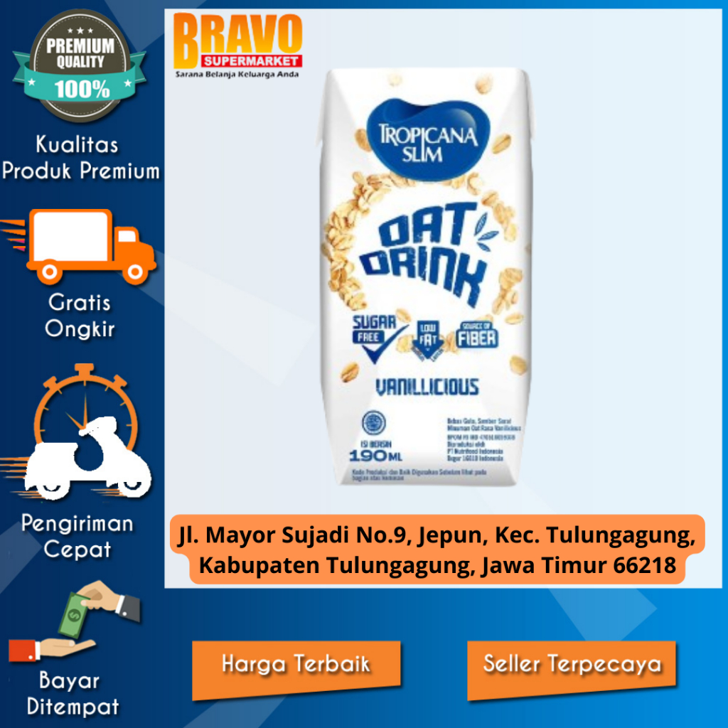 Jual Bravo Supermarket Tulungagung - Tropicana Slim Oat Drink ...