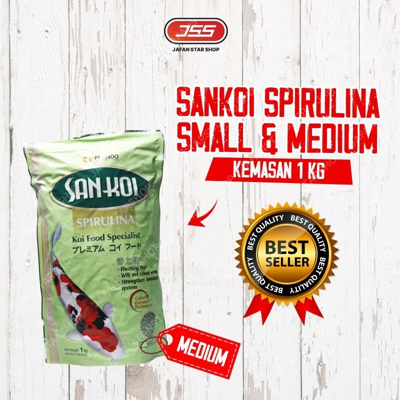 Jual Sankoi Spirulina Medium 1 Kg 5 Mili Makanan Ikan Koi Spesial ...