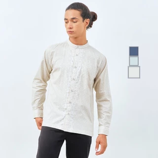 M231 Kemeja Pria Koko Couple Panjang Cream 0194B