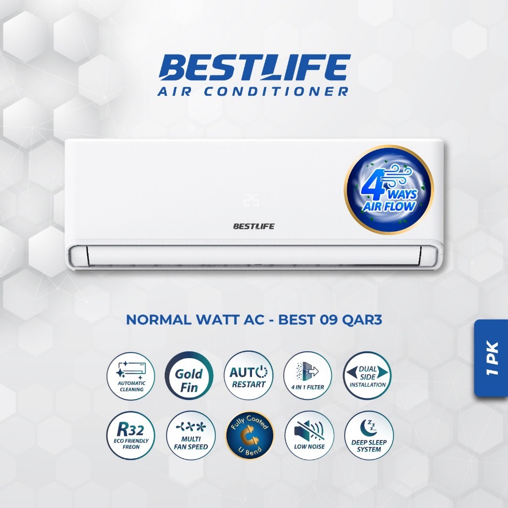 Jual AC BESTLIFE BEST Split 1 PK 09QAR3 Air Conditioner 1PK Shopee
