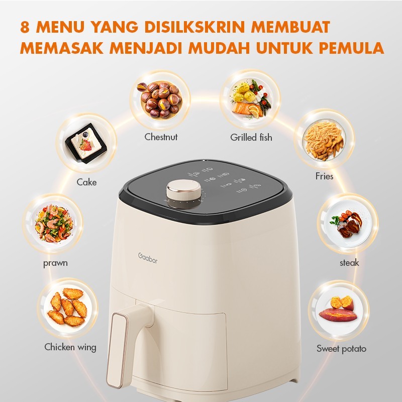 Jual Gaabor Air fryer 4L Low Watt Pengorengan Tanpa Minyak GATB01