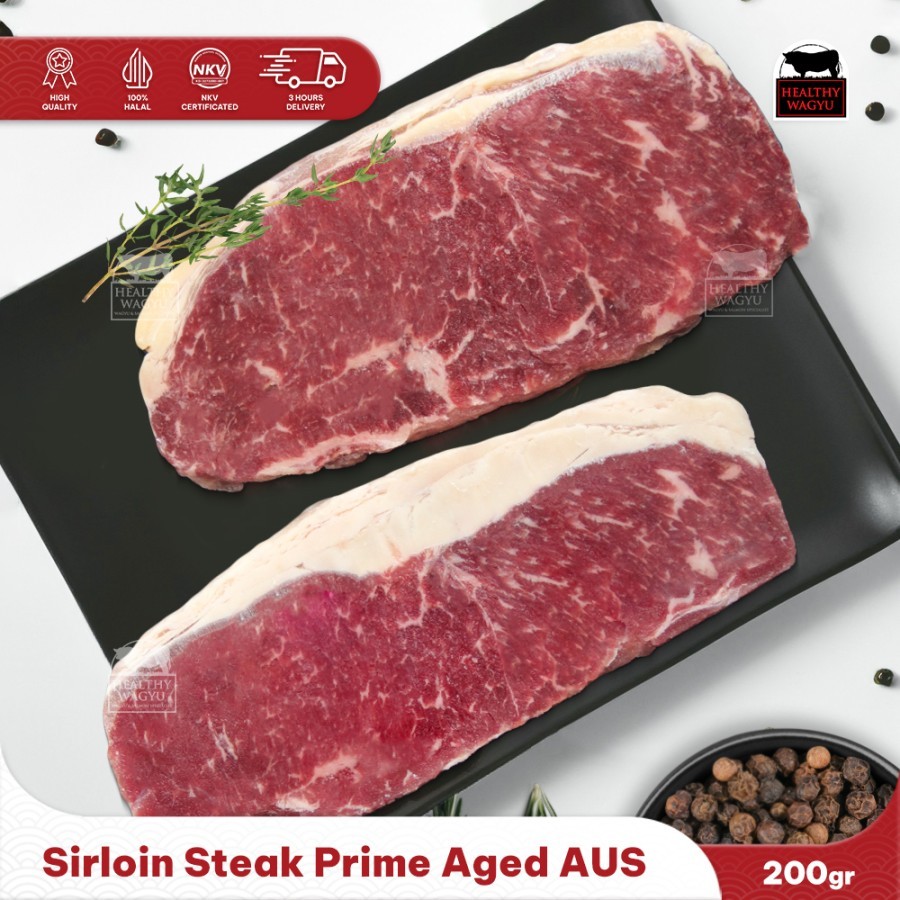 Jual Sirloin Steak Prime Aged Daging Sapi Sirloin 250gr Healthy Wagyu ...