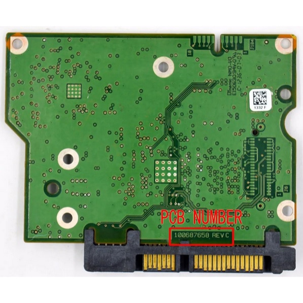 ST3000DM001 1CH166-301 CC24 WU (1332 E) 100687658 REV B 3.0TO Sata 3,5 PCB