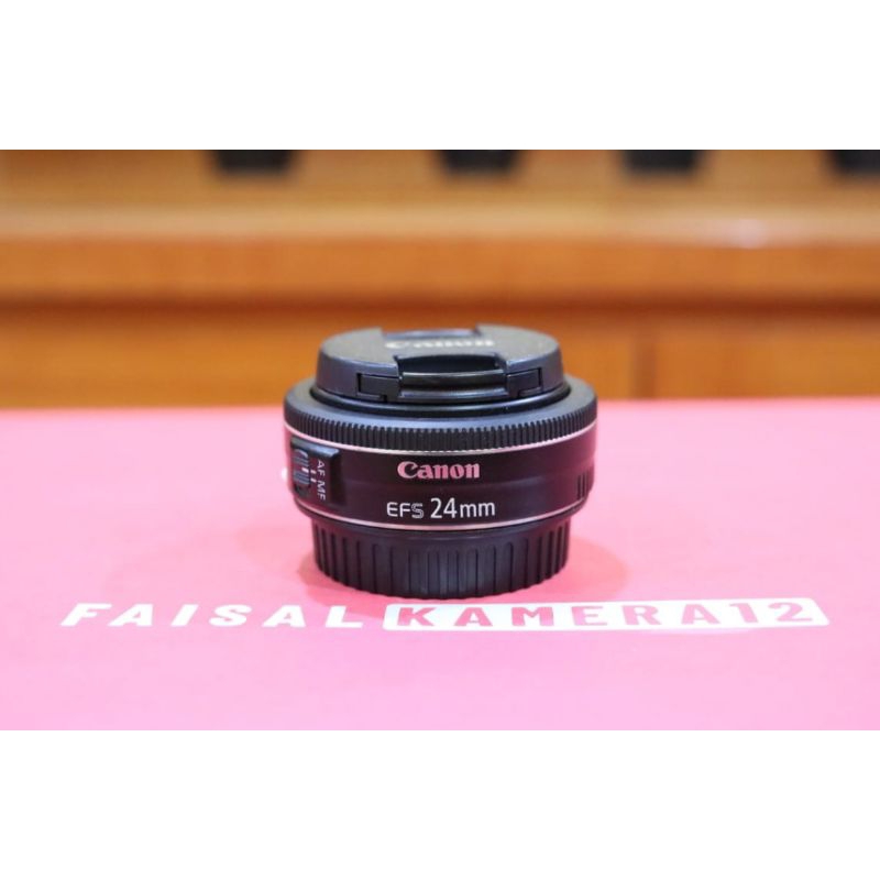 Lensa fix canon 24mm f STM like new