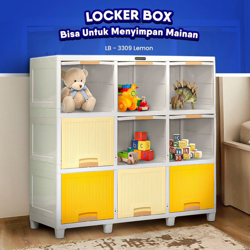 Jual Lemari Rak Plastik Flip Locker Box Napolly 3 Susun 2 Susun Kabinet ...