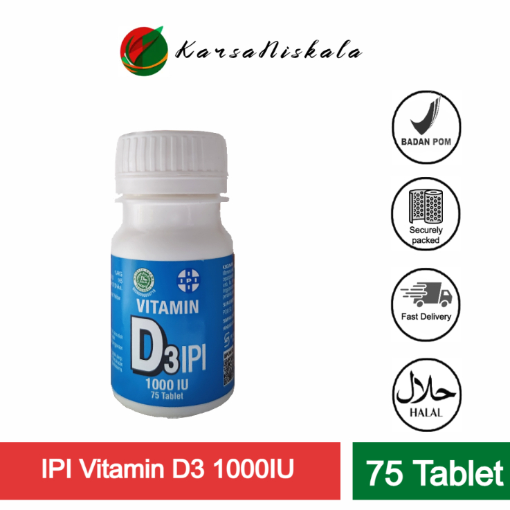 Jual IPI Vitamin D3 1000iu Isi 75 Tablet D 3 1000 iu Shopee Indonesia