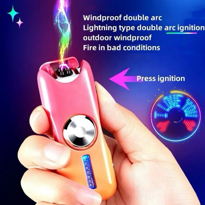 Jual Korek Api Elektrik Plasma USB 2 fungsi spiner & Korek Elektrik