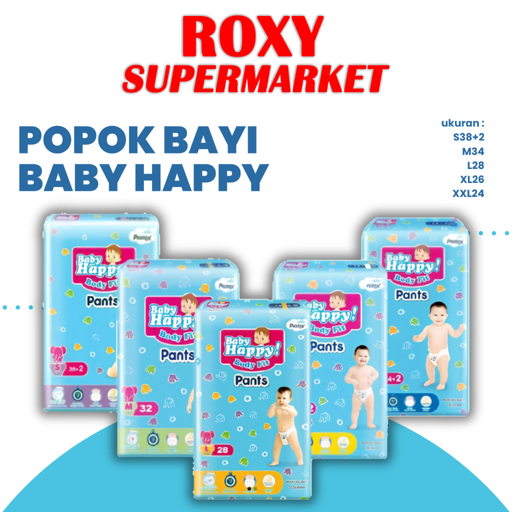 Jual Baby Happy - popok bayi ukuran S38, M34, L28, XL26, XXL24 | Shopee