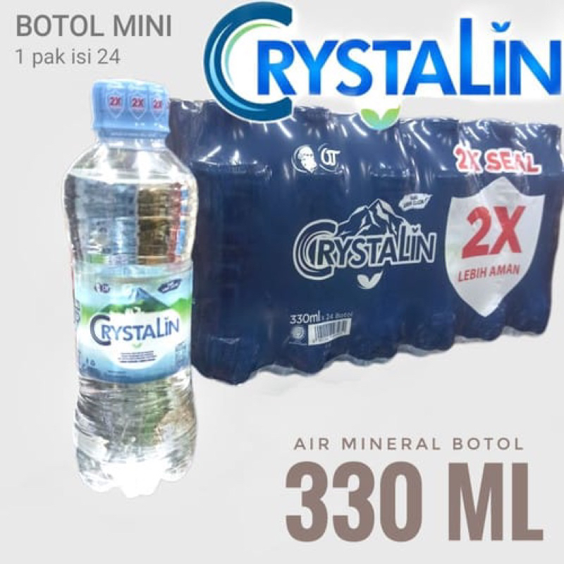 Jual CRYSTALIN Air Mineral Botol Mini Pet 330 ml - ( HARGA 1 DUS ISI 24 ...