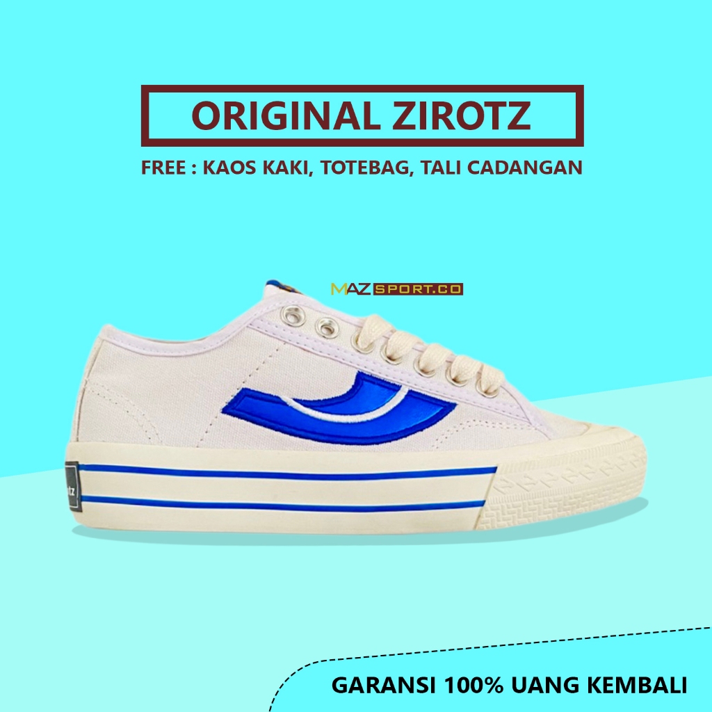 Jual Zirotz Footwear Sepatu Sneakers Pria Wanita Flexion White Blue